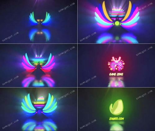 絢麗霓虹燈光翅膀的標志展示特效 為您的品牌注入無限創意